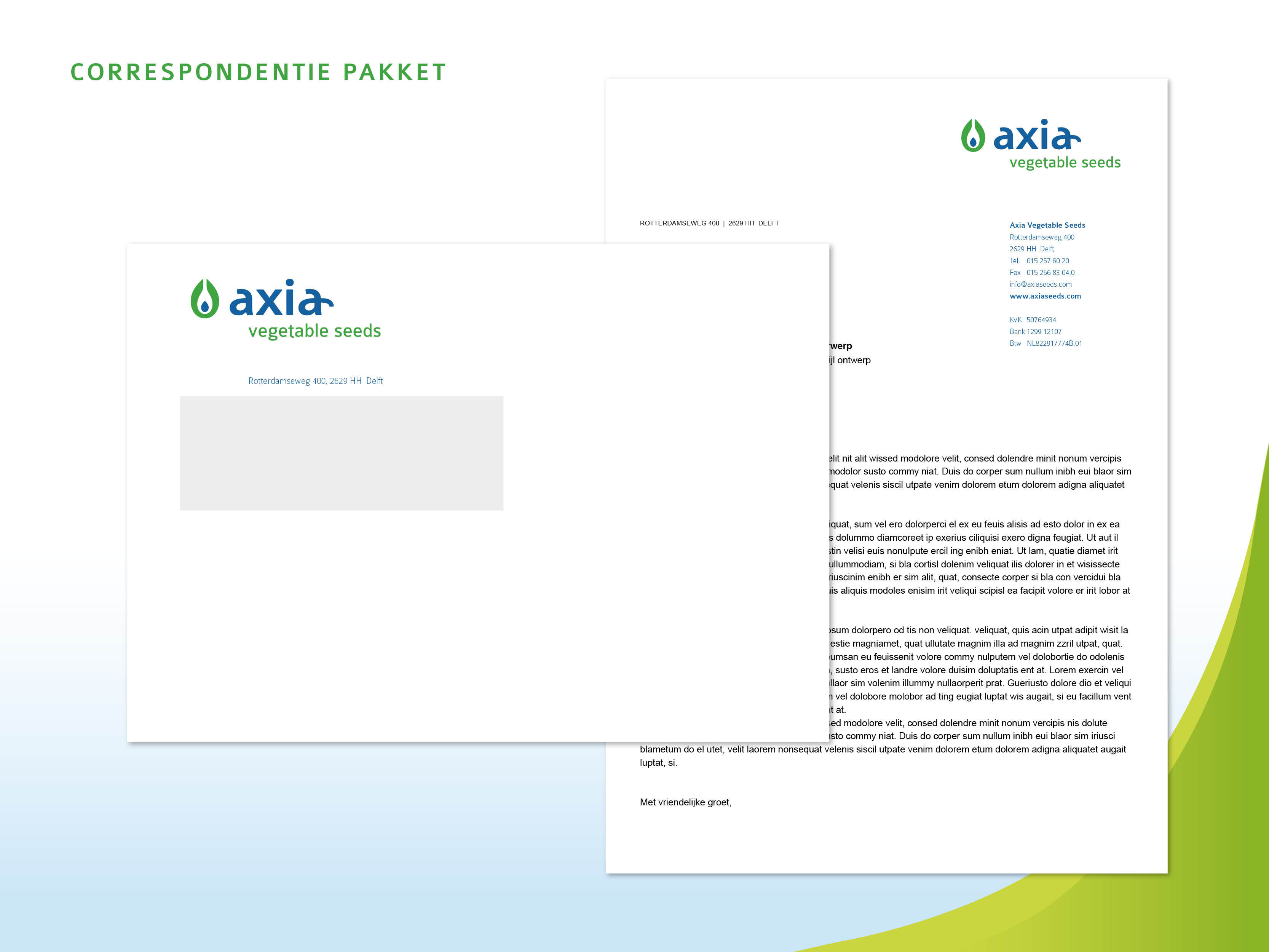 Logo, ontwerp, huisstijl, Axia, Vegetatie Seeds, design, corporate identity, Westland, Naaldwijk, Mangoa